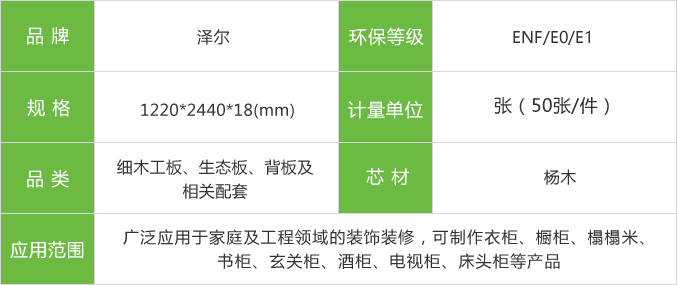 泽尔生态板参数